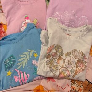 PLAY Condition Cat & Jack Kids Seashell Graphic Tees - Pink, Blue, Cream